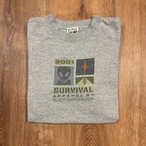 Vintage Alien Workshop Shirt Mens Medium 90s Skate Gray USA Hook Ups Birdhouse